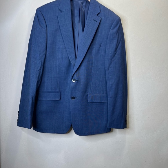 CALVIN KLEIN Wool Blue Sport Coat with Notched Lapels Size 40R NWOT - Picture 3 of 8